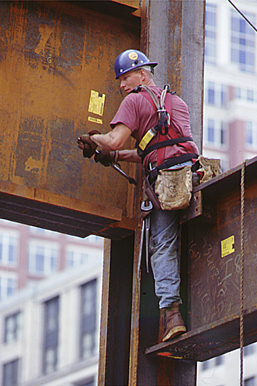 Steel building construction, Boston